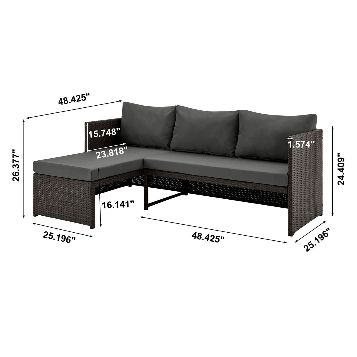 Menton - 3 Piece Sectional Set