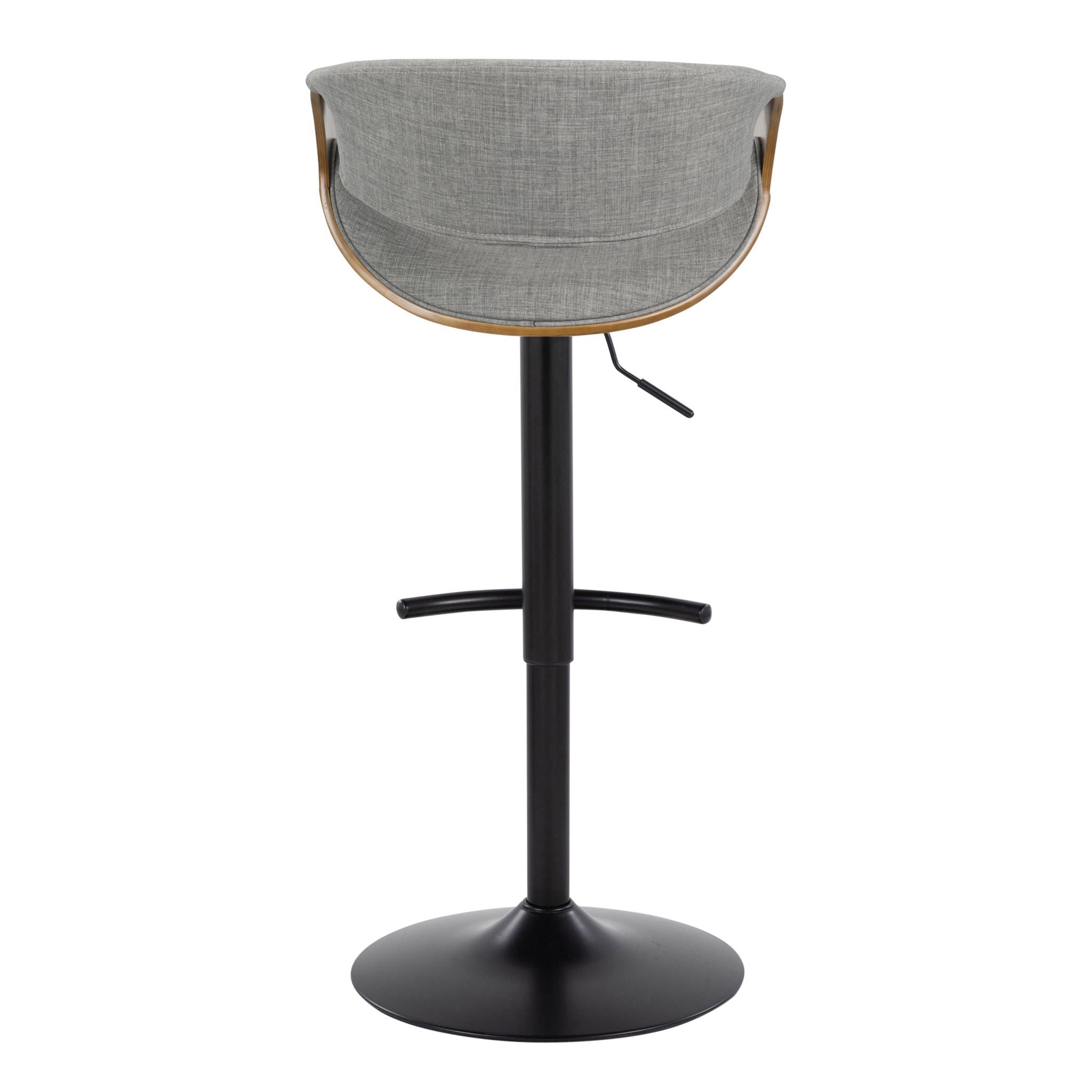 Curvo - Mid Century Modern Adjustable Barstool With Swivel & Rounded T Footrest (Set of 2)