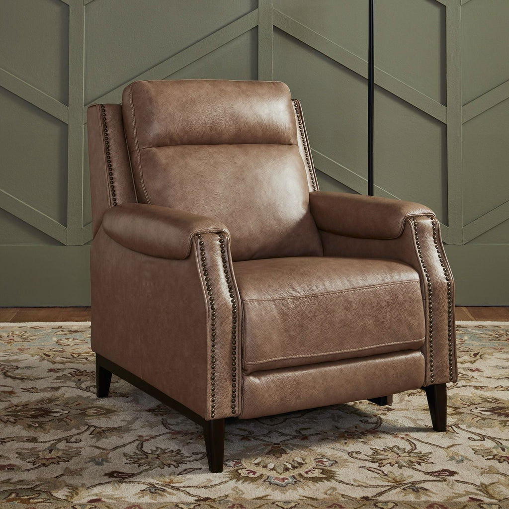 Echelon Collection Genuine Leather Recliner Chair - Light Brown