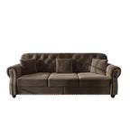 Upholstered 3 Seater Sofa Set With Ottoman
