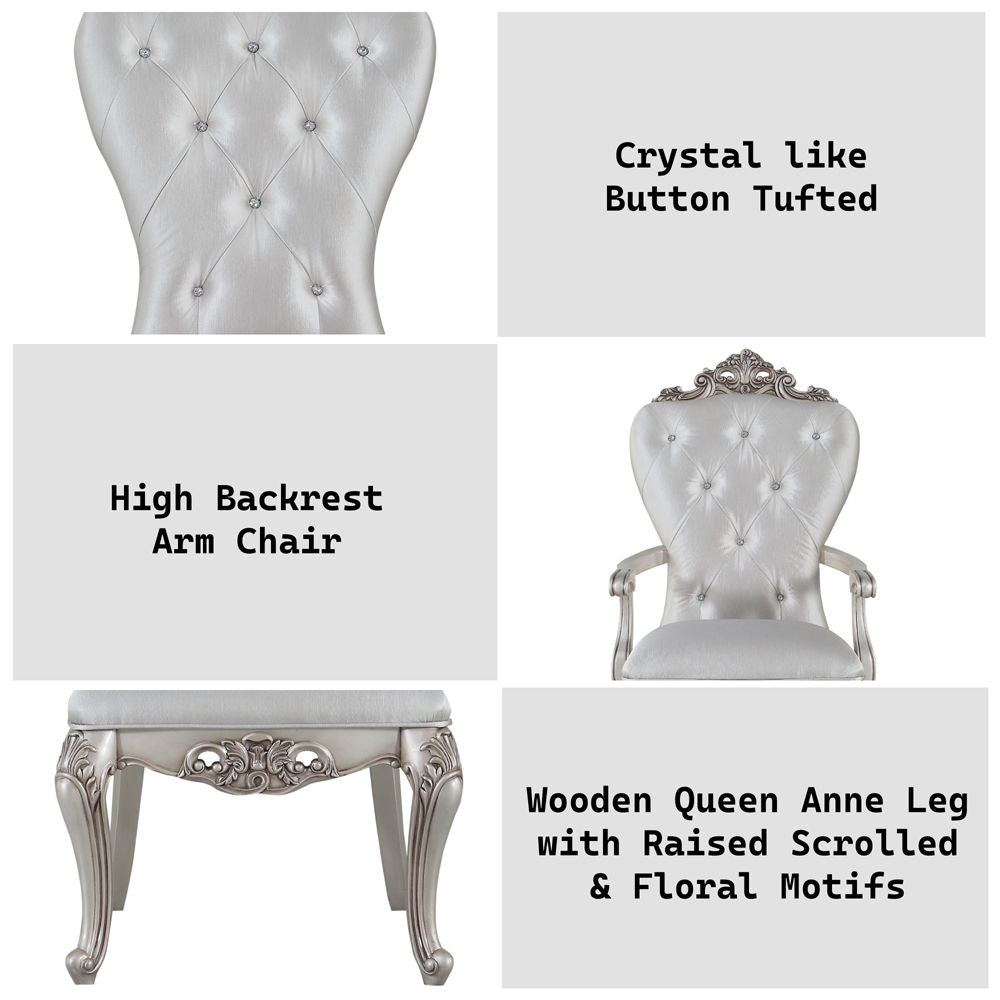 Gorsedd - Arm Chair (Set of 2) - Cream Fabric & Golden Ivory