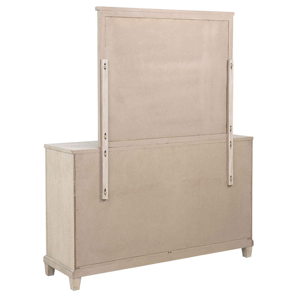 Pembroke 6-drawer Bedroom Dresser with Mirror Washed Oak