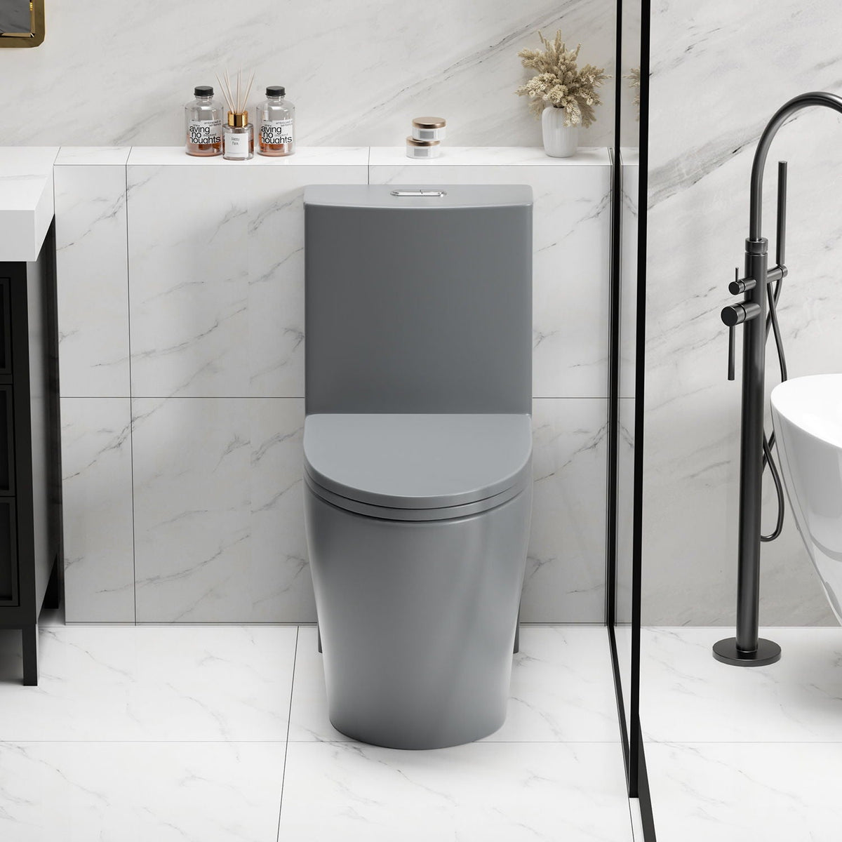 1 Piece Toilet With Tornado Flush, Dual Flush, And ADA Height Comfort Chair