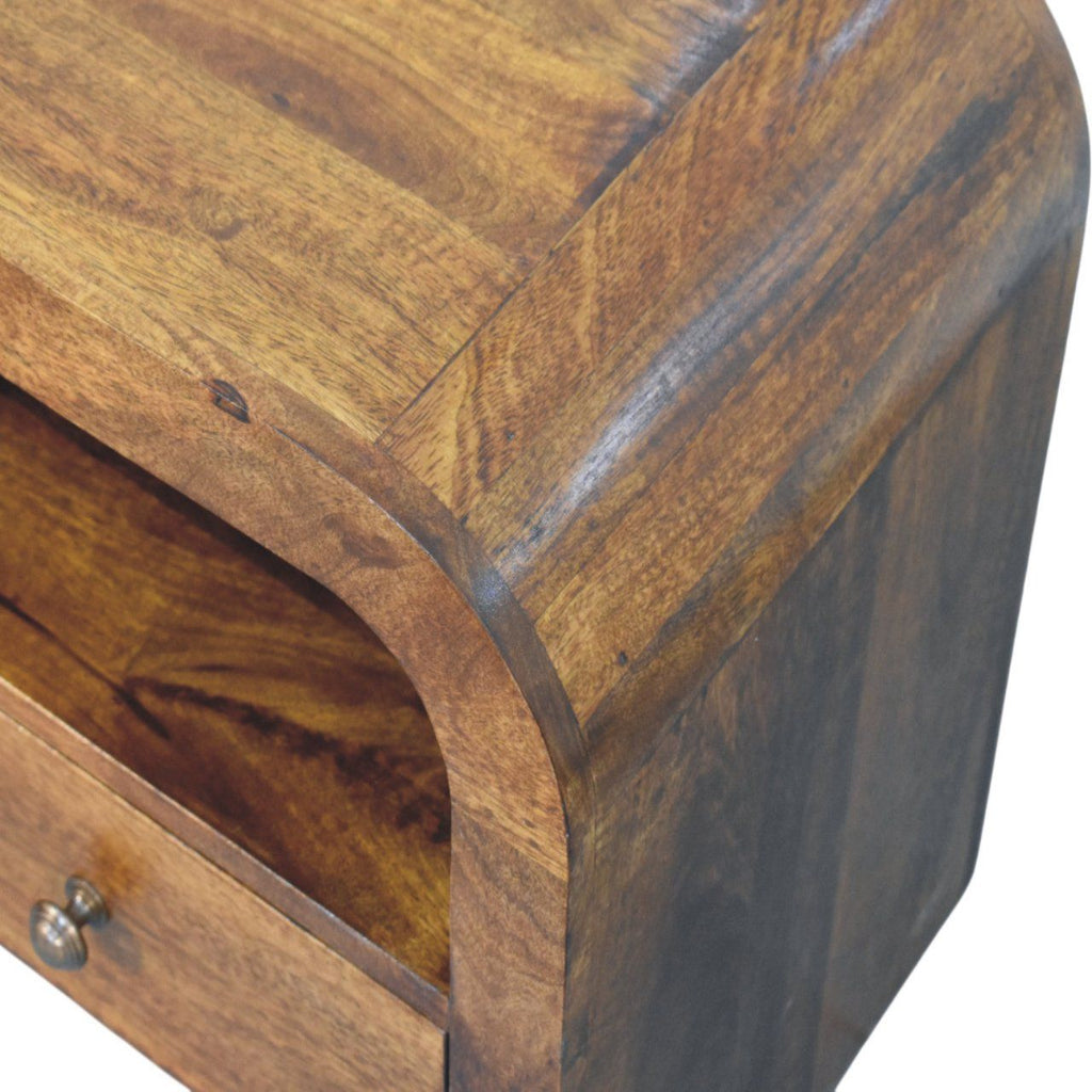 Darcy - Nightstand With Drawer And Open Shelf - Brown