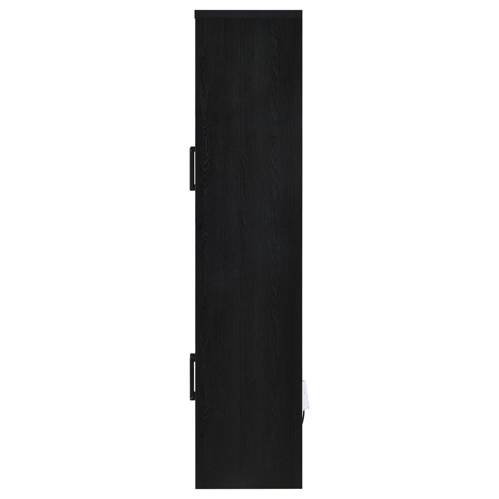Riva 4-door Tall Accent Display Cabinet LED Lighting Black