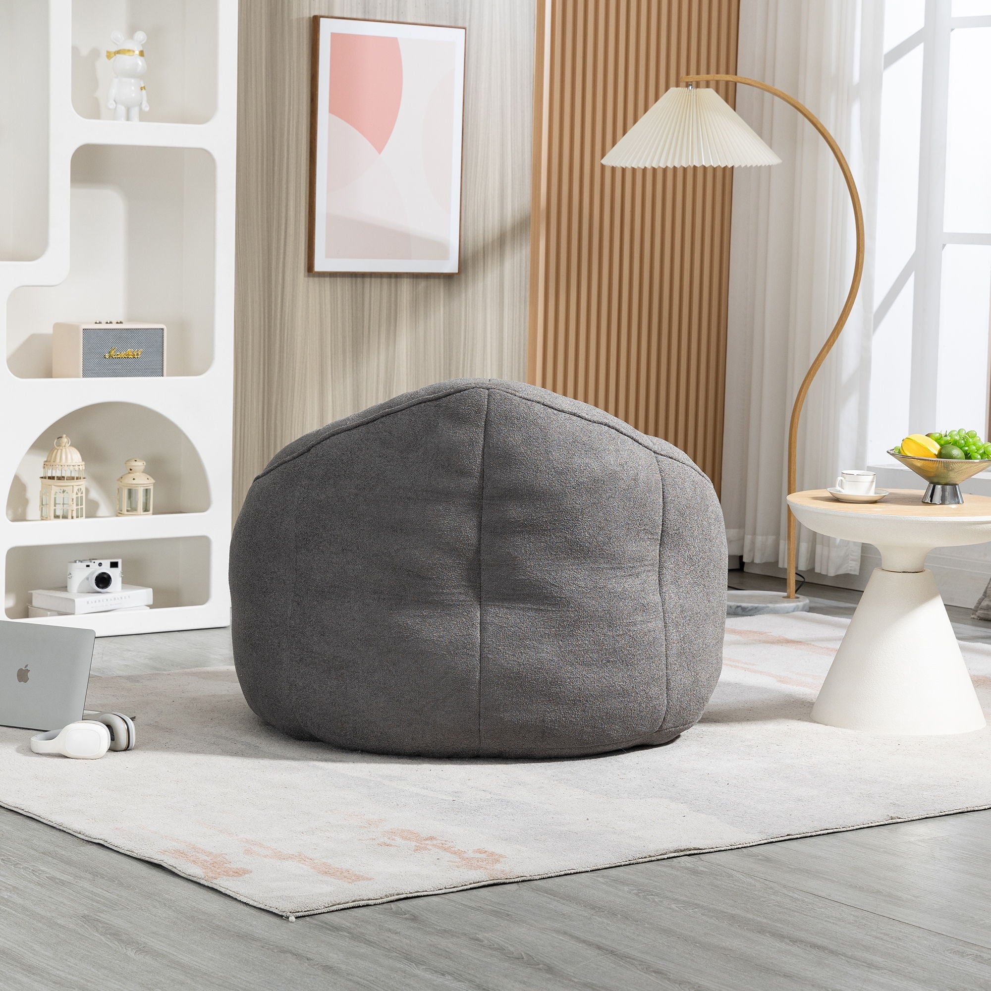 Bedding Bean Bag Sofa Chair High Pressure Foam With Footrest
