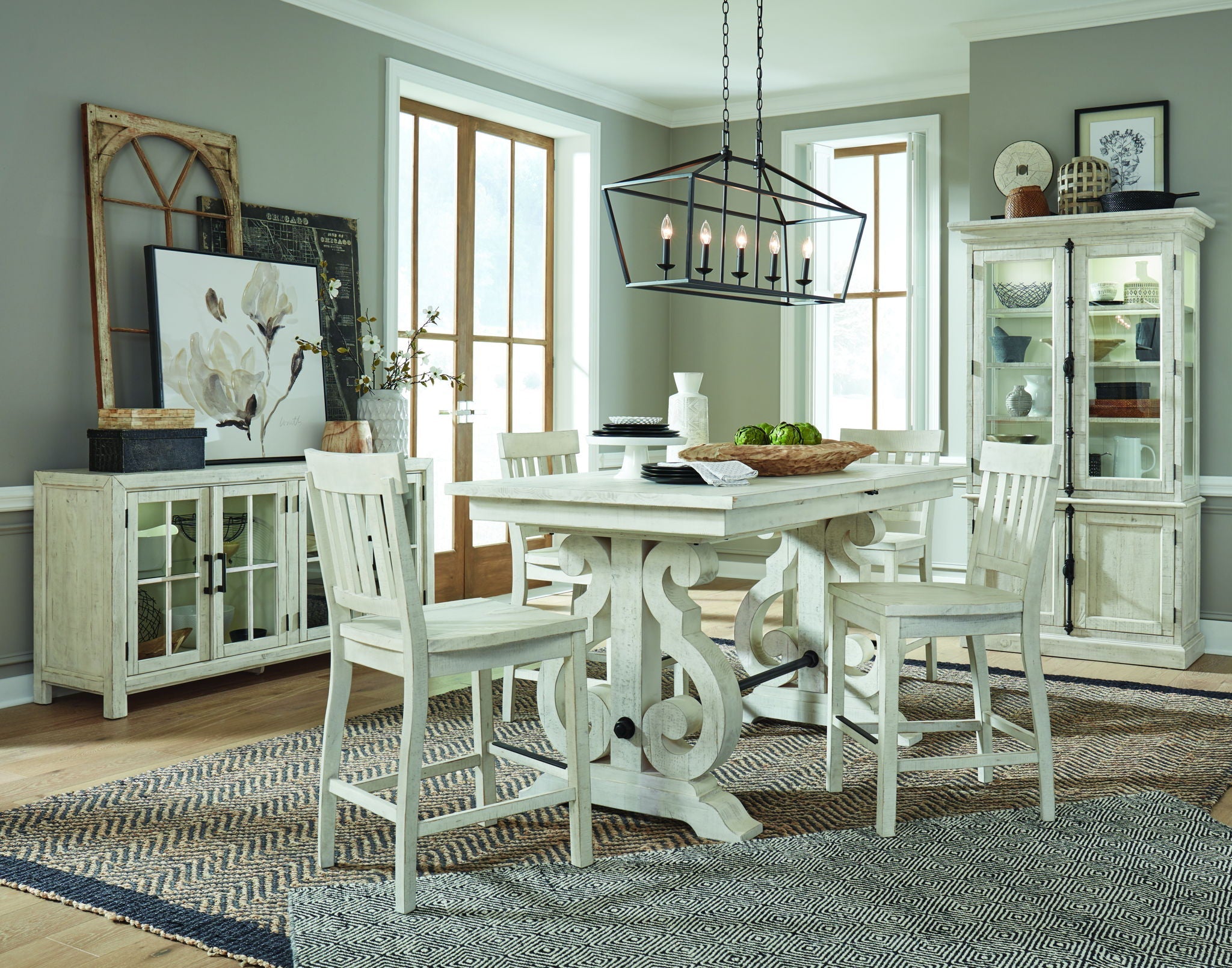 Bronwyn - Rectangular Counter Dining Table - Alabaster