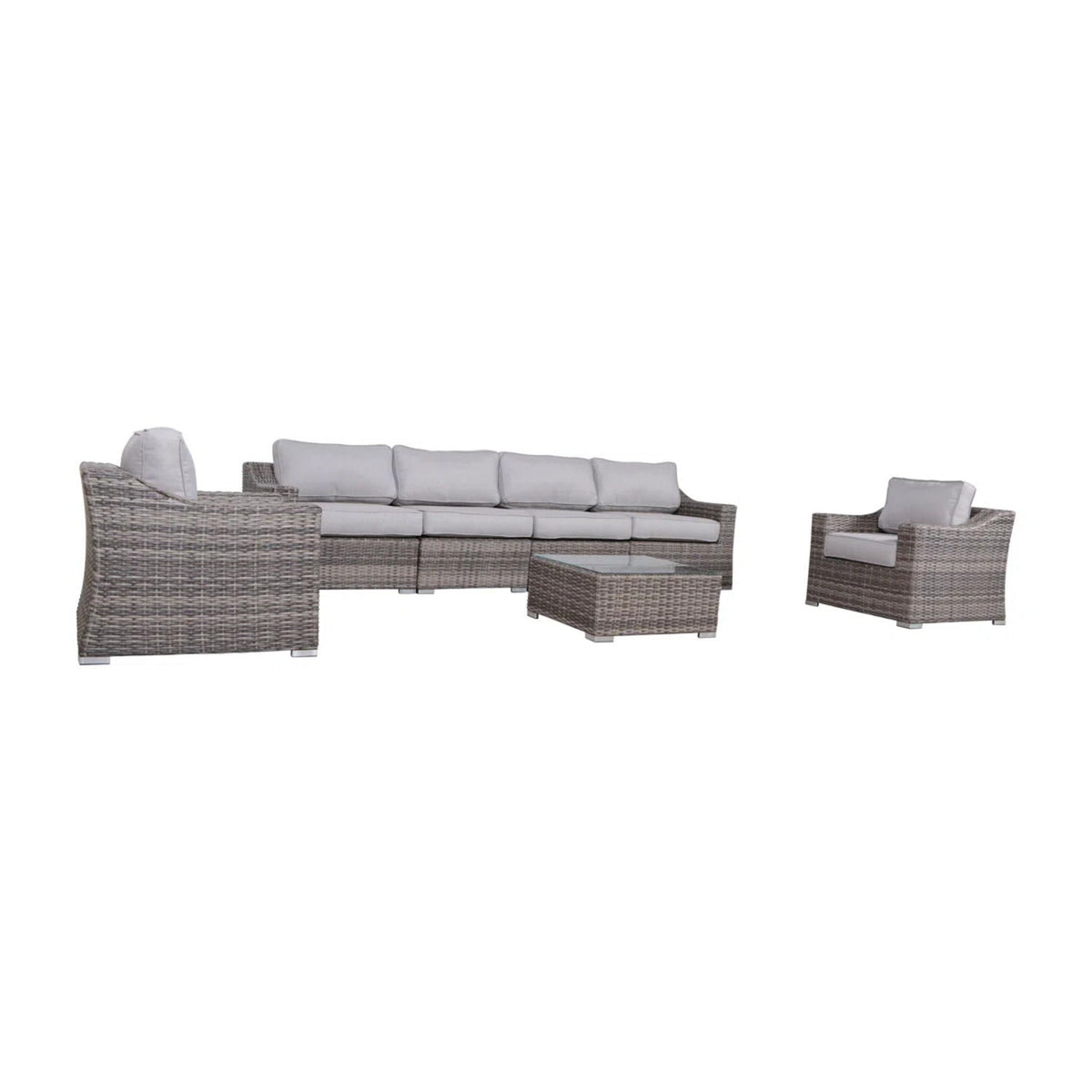 Outdoor Wicker Conversation Set With Cushions, All Weather