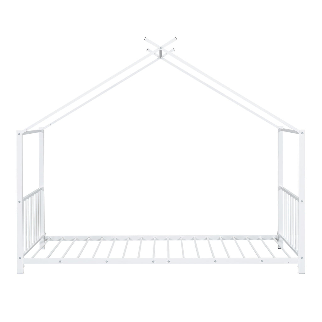 Metal House Platform Bed With Modern Design And Durable Frame