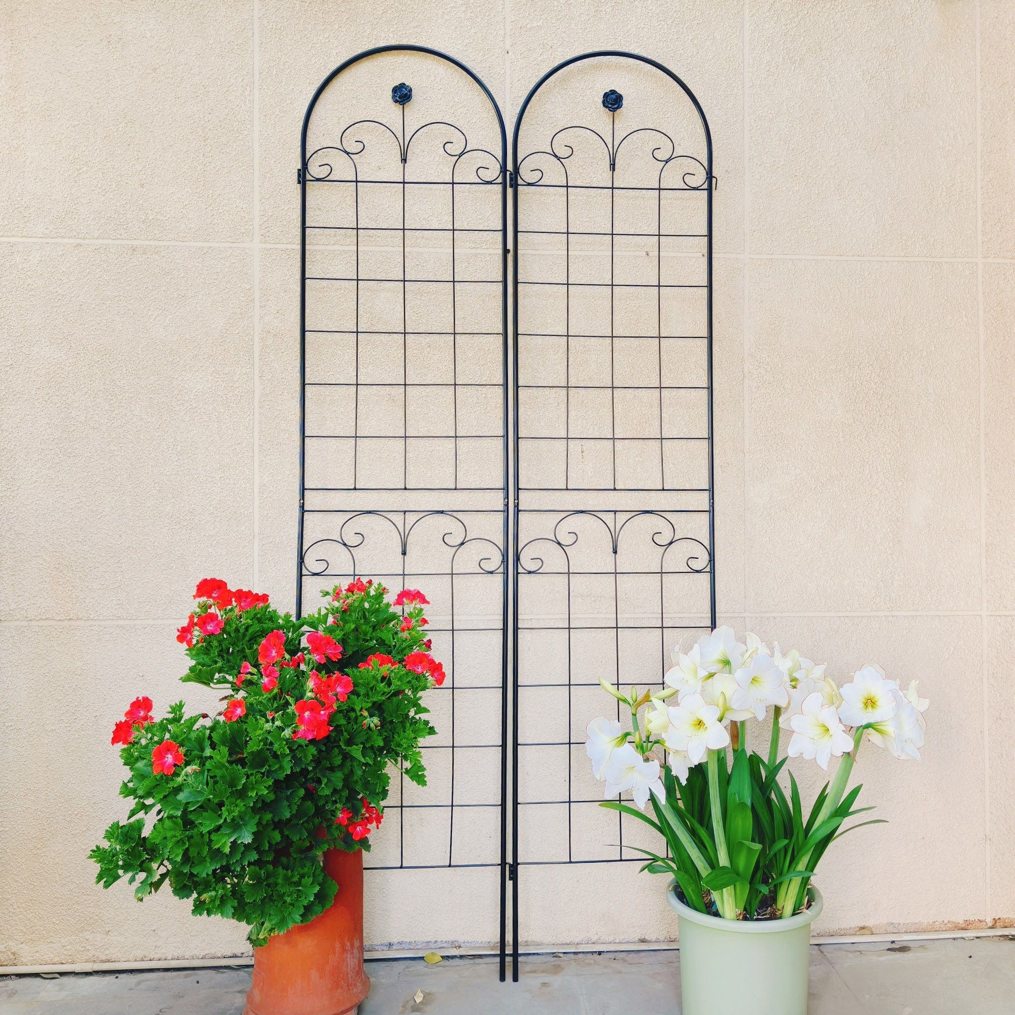 Metal Garden Trellis For Climbing Plants Outdoor Rustproof Plant Support Rose Trellis Netting Trellis