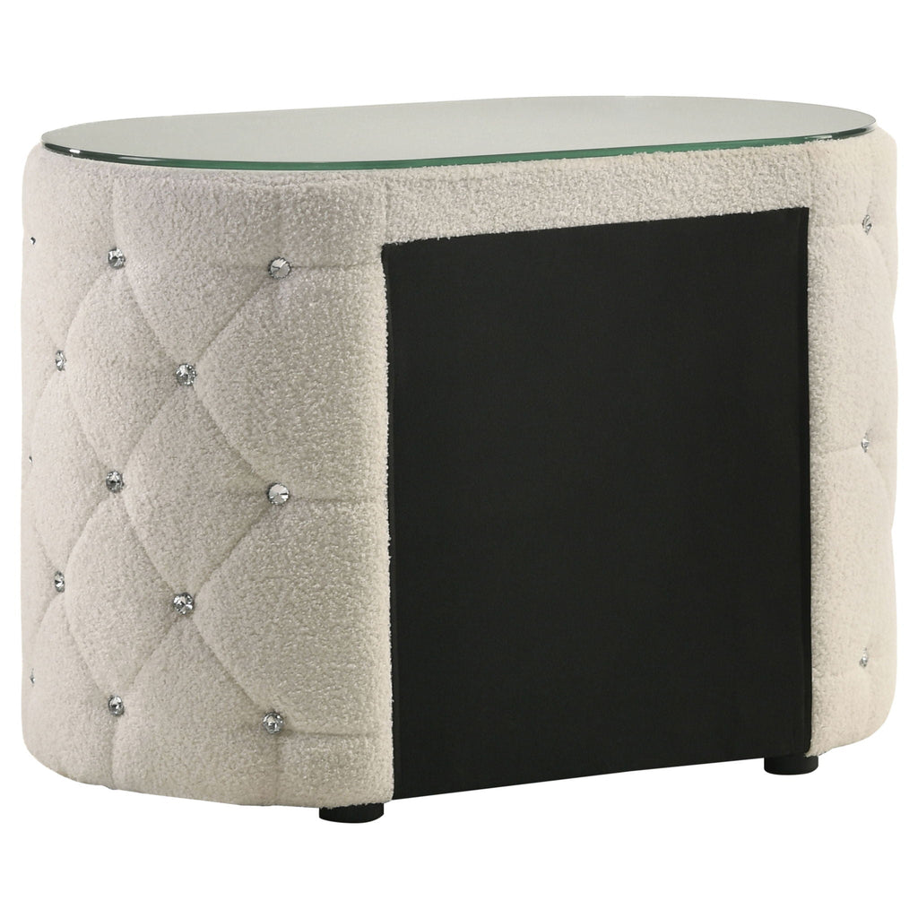 Sonya 4-piece Upholstered Eastern King Bedroom Set Ivory