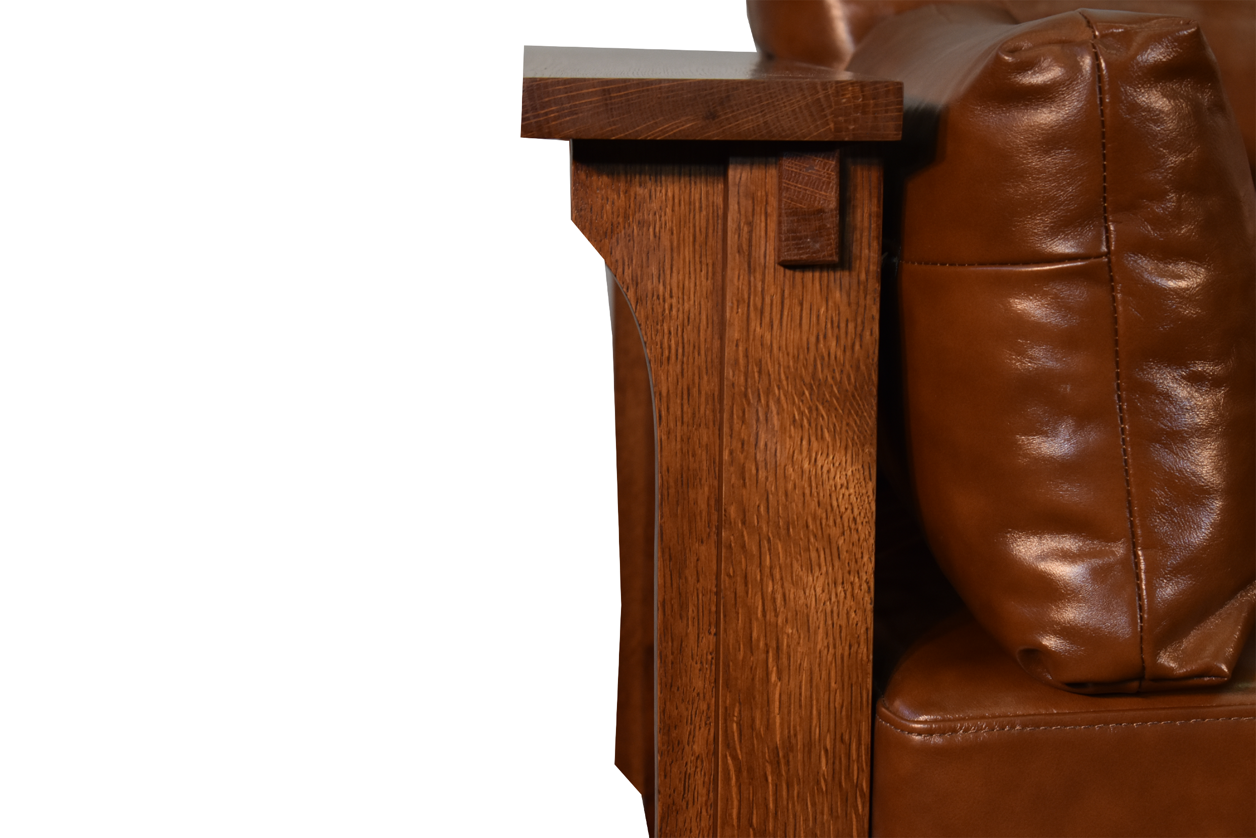 Mission Crofter Sofa - Solid Quarter Sawn Oak and Leather Cushions
