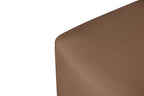 Eclipse Outdoor Solid Teak Wood Ottoman - Light Brown Fabric