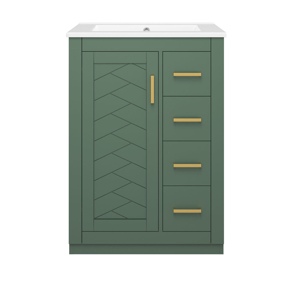 Modern Bathroom Vanity With 1 Door And 3 Drawers