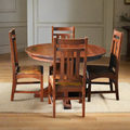 Solid Oak Round Dining Table with 2 Leaves -  Michael's Cherry