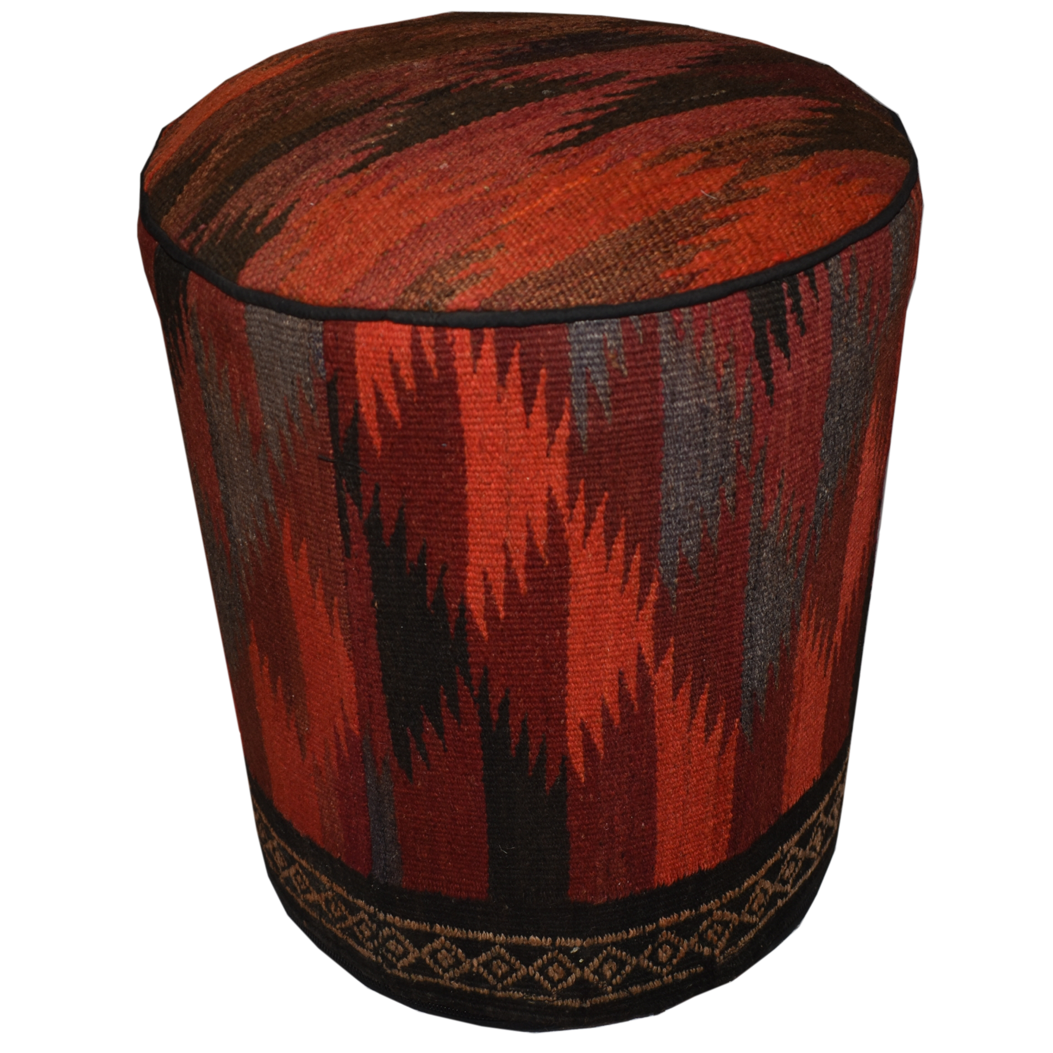 One of a Kind Kilim Rug Pouf Ottoman foot stool - #115