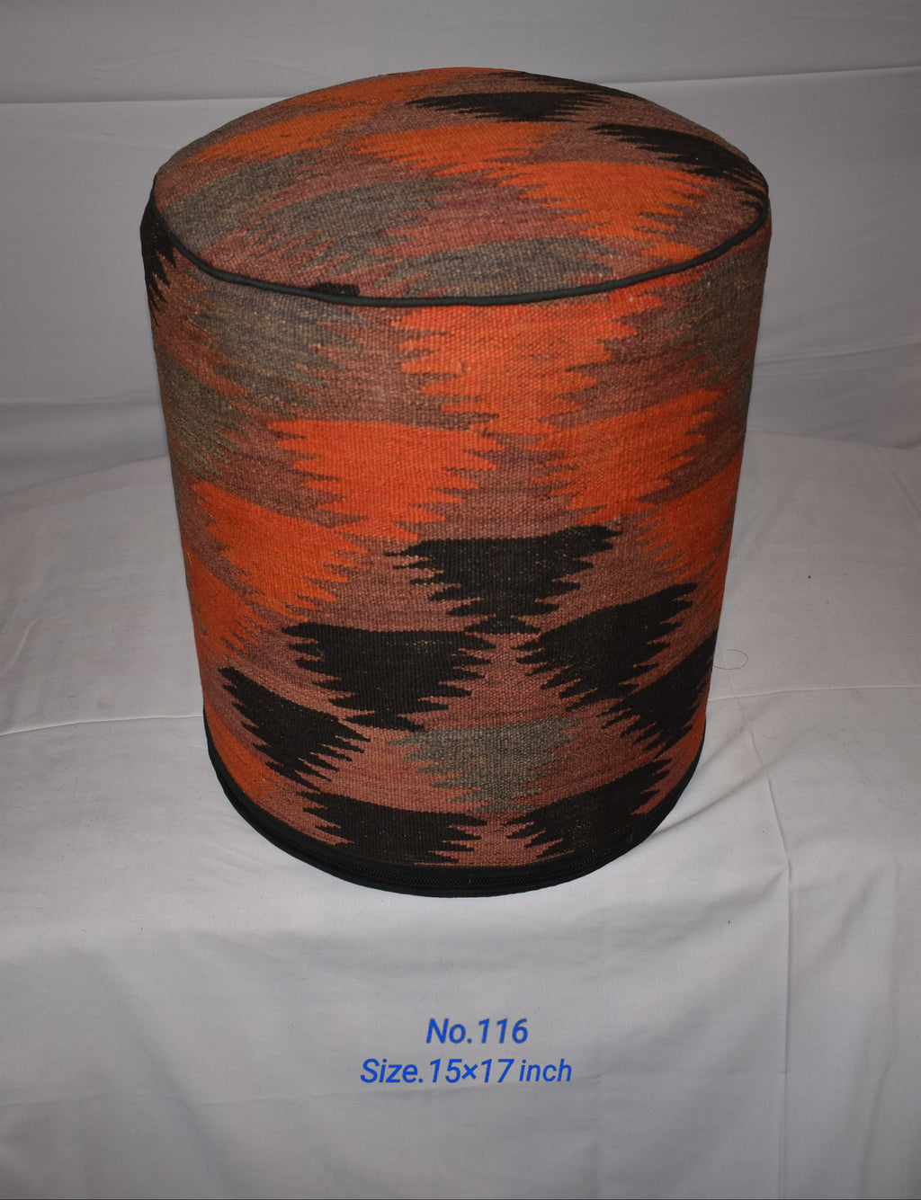 One of a Kind Kilim Rug Pouf Ottoman foot stool - #116