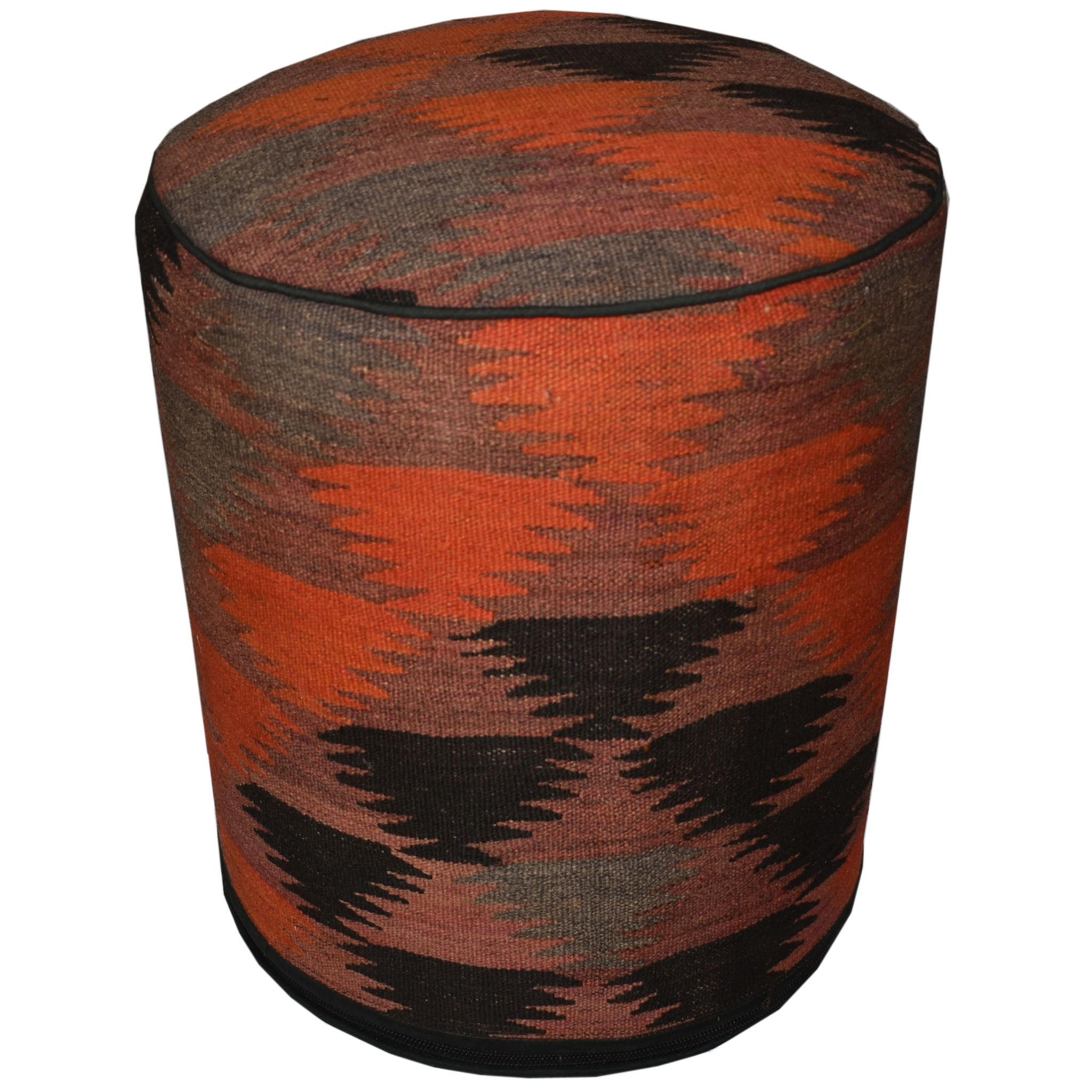One of a Kind Kilim Rug Pouf Ottoman foot stool - #116