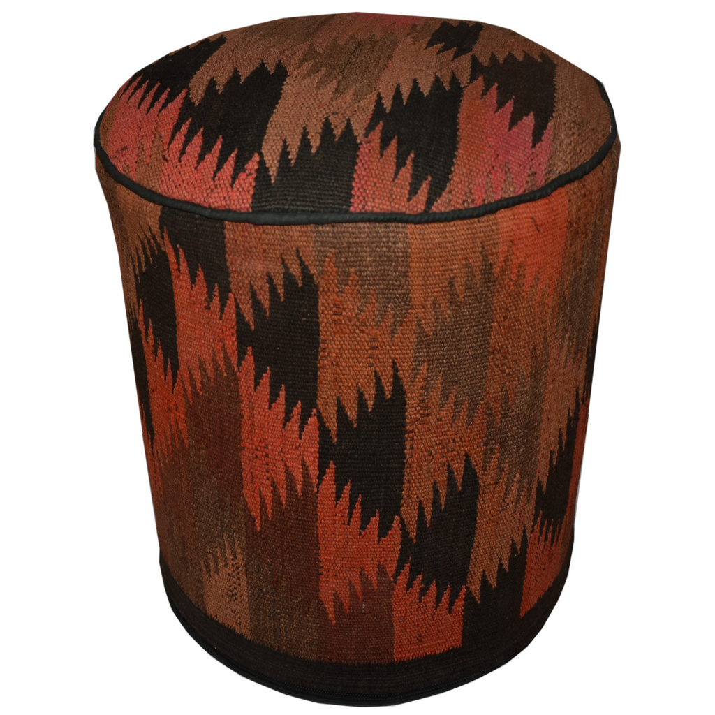 One of a Kind Kilim Rug Pouf Ottoman foot stool - #118