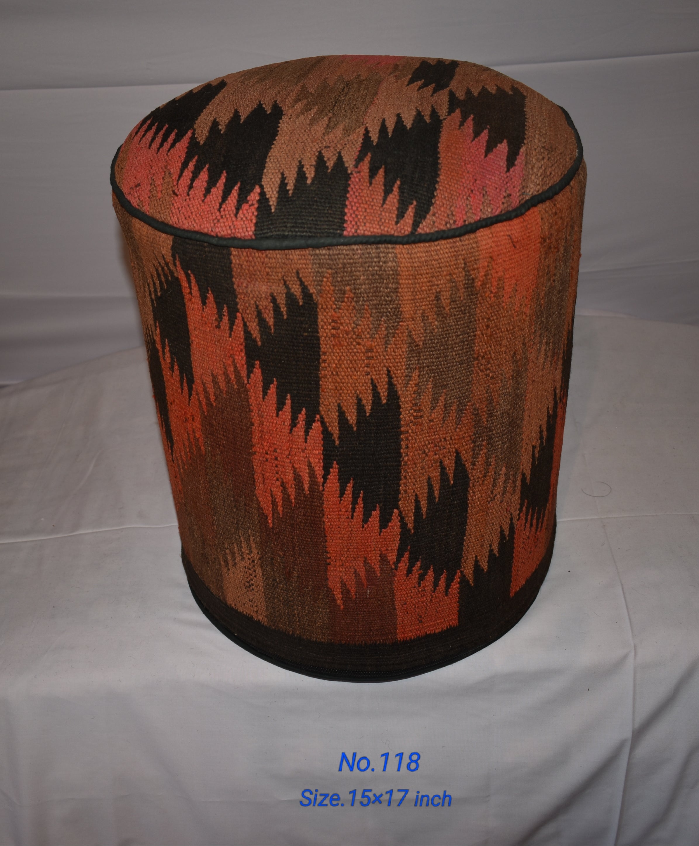 One of a Kind Kilim Rug Pouf Ottoman foot stool - #118