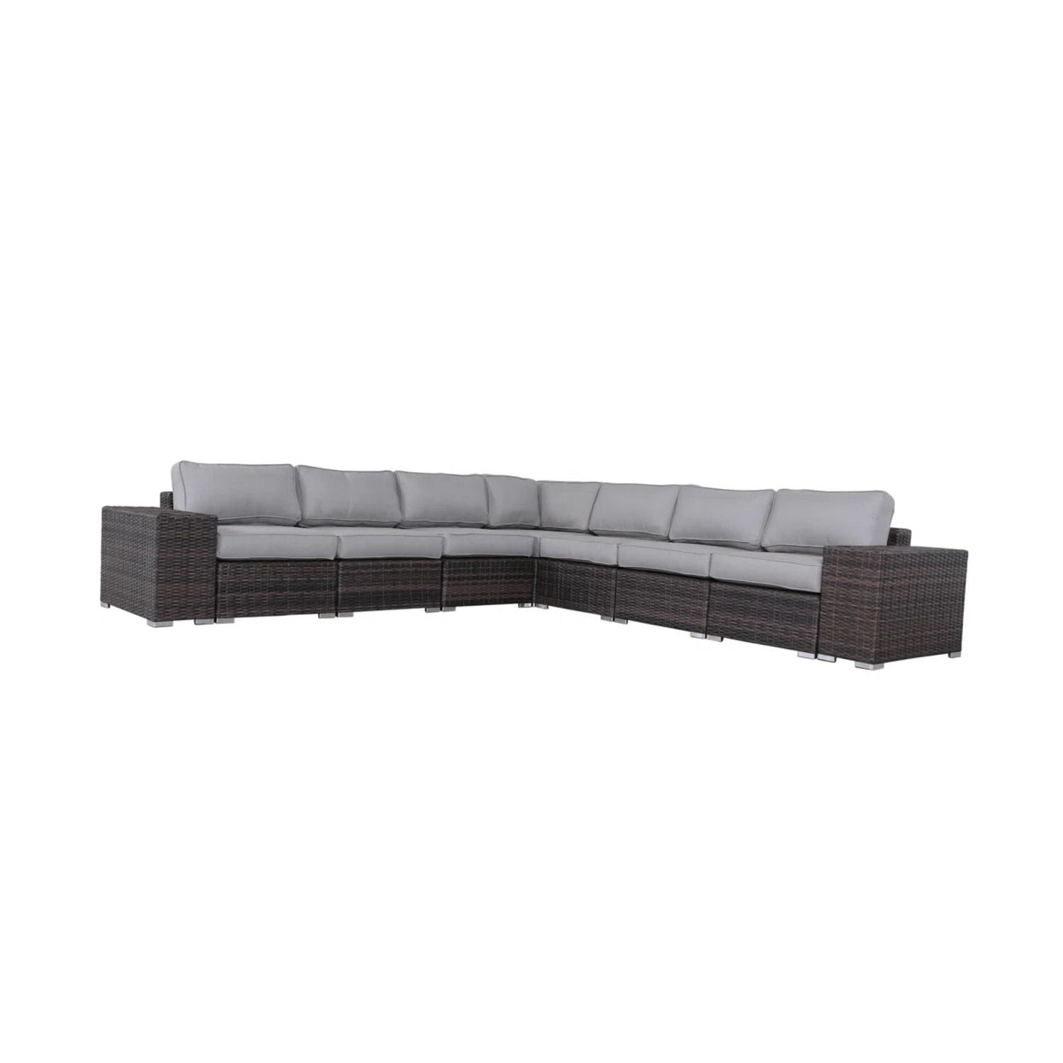 Modern Rattan Wicker Seating Group With Cushions