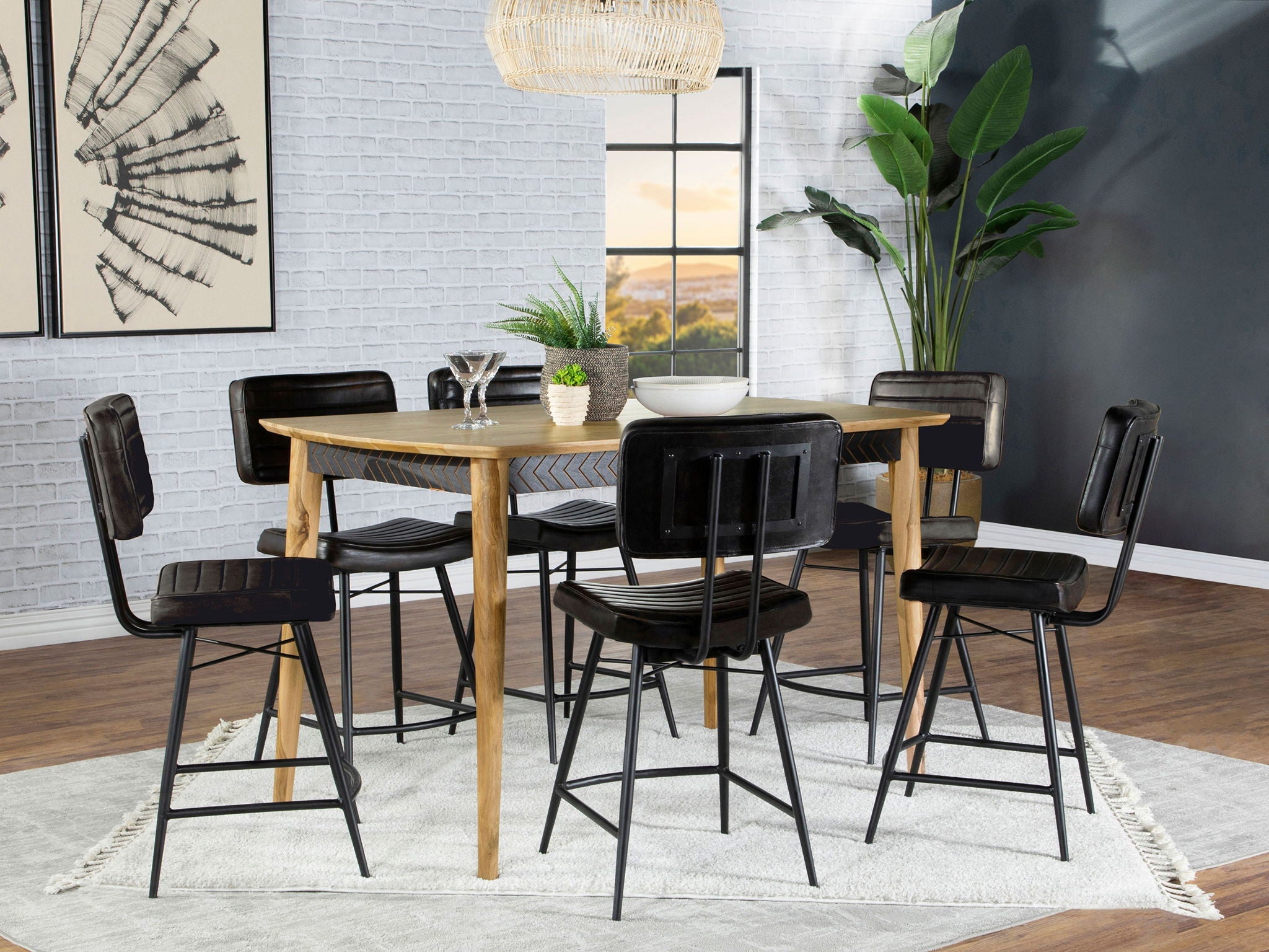 Partridge 7-piece Counter Dining Set Sheesham and Espresso