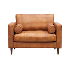 Alamo Top Grain Leather Arm Chair - Light Brown