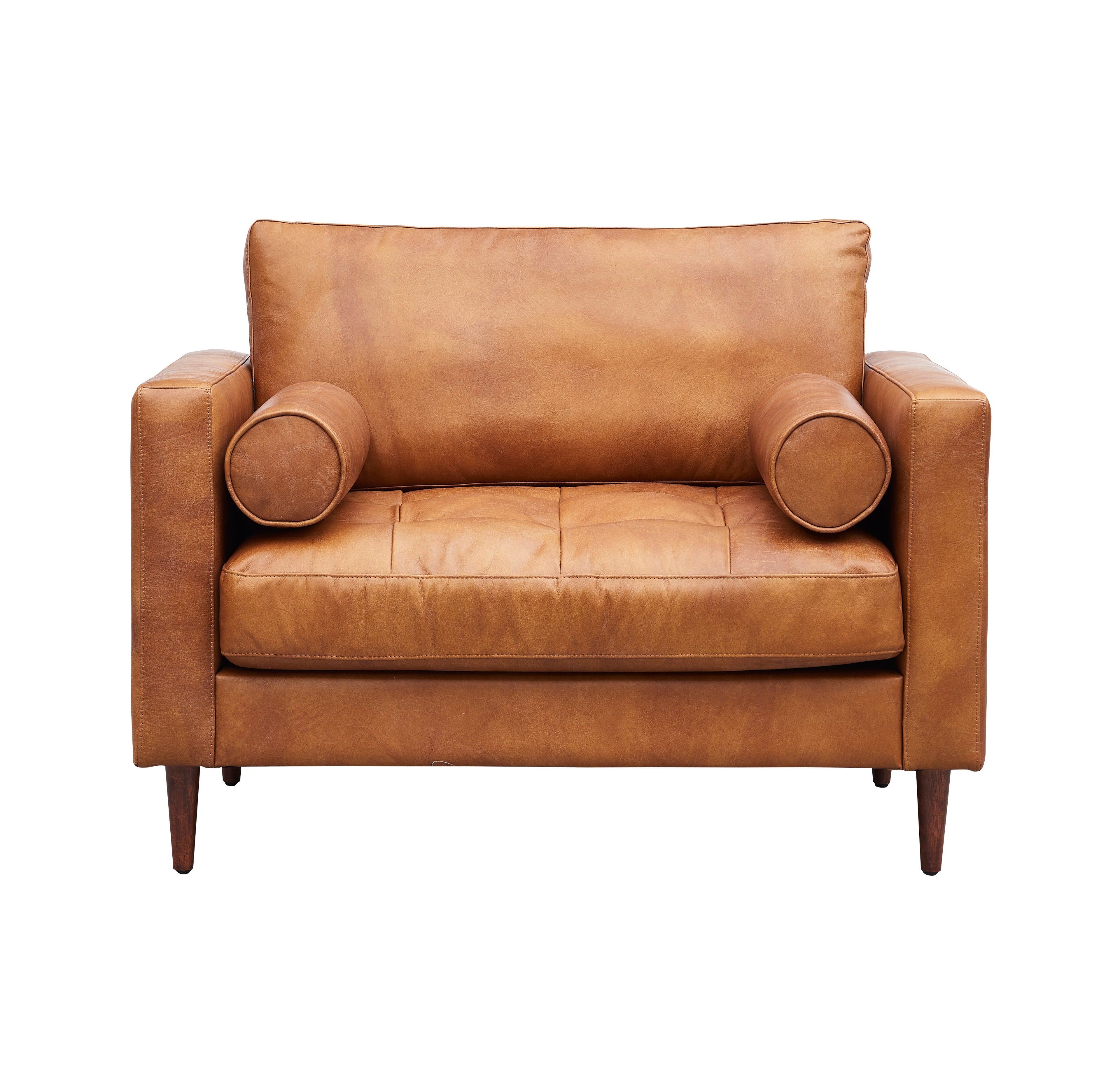 Alamo Top Grain Leather Arm Chair - Light Brown