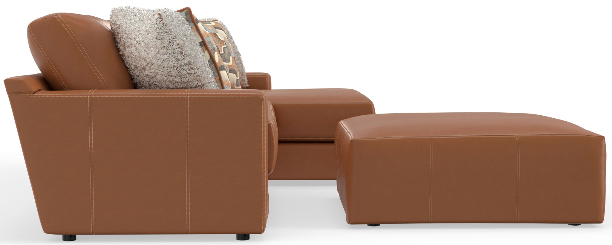 Minori - Italian Leather Sofa / Chaise And Cocktail Ottoman