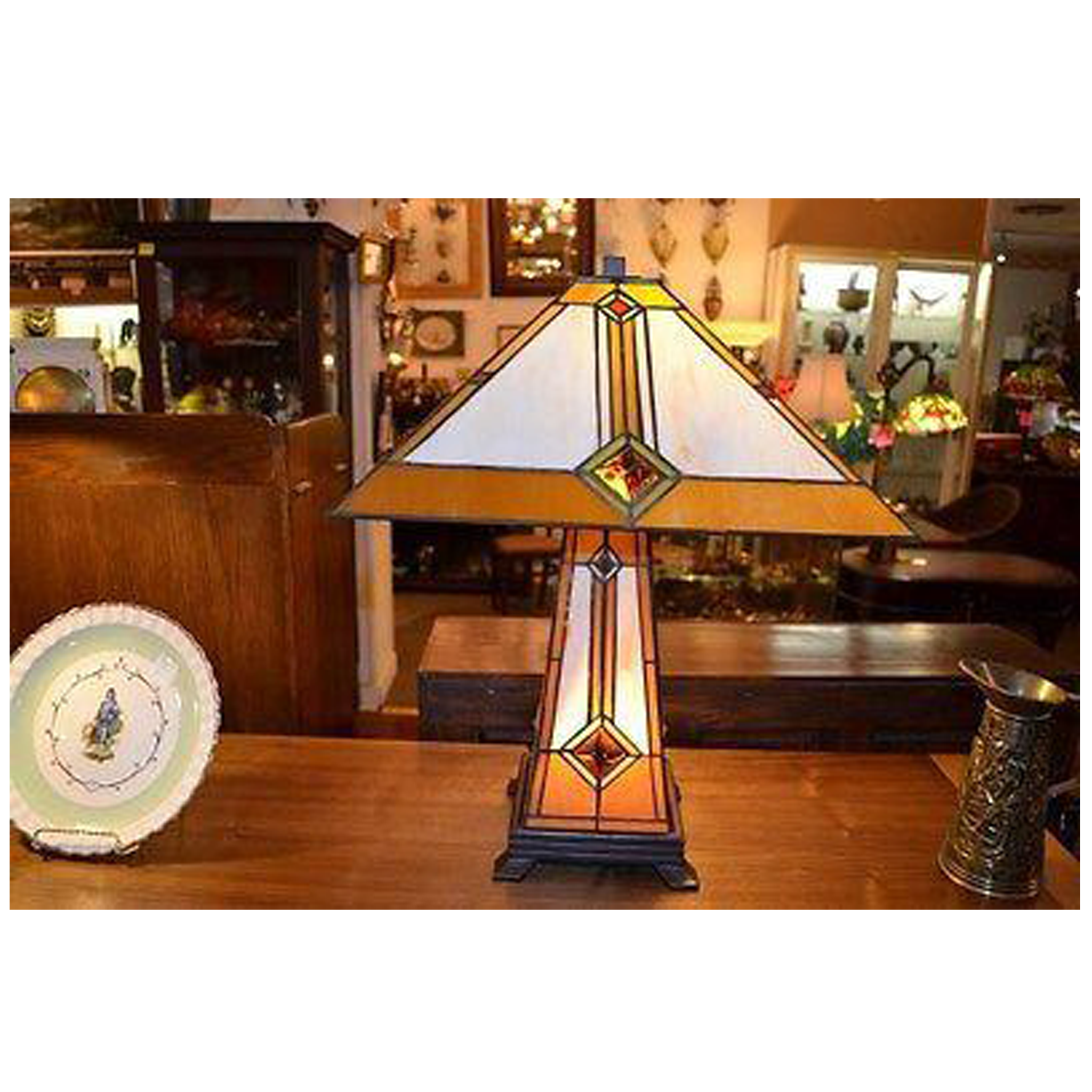 Tiffany Mission style Stained glass Table Lamp