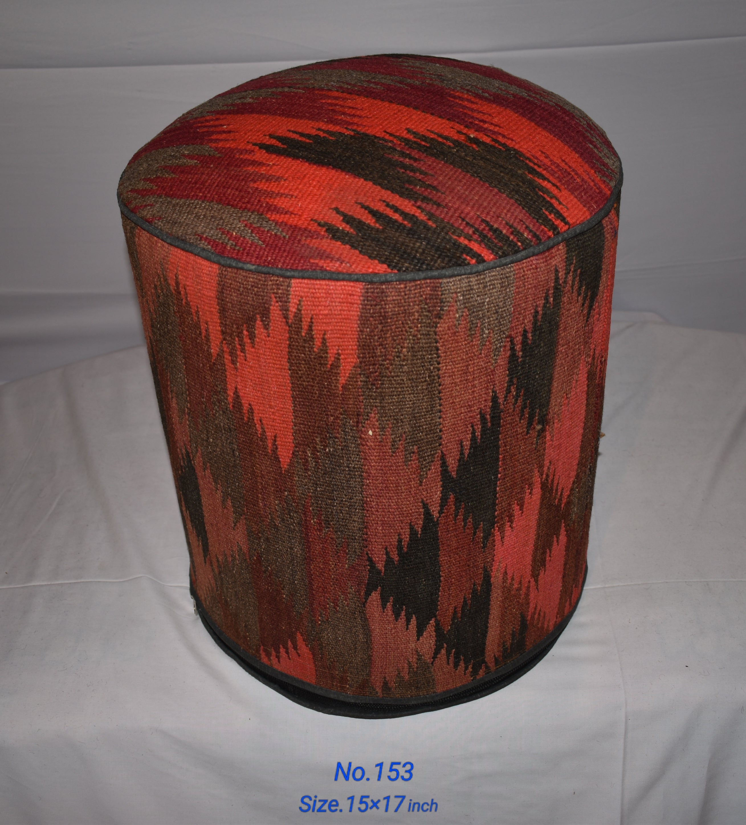 One of a Kind Kilim Rug Pouf Ottoman foot stool - #153