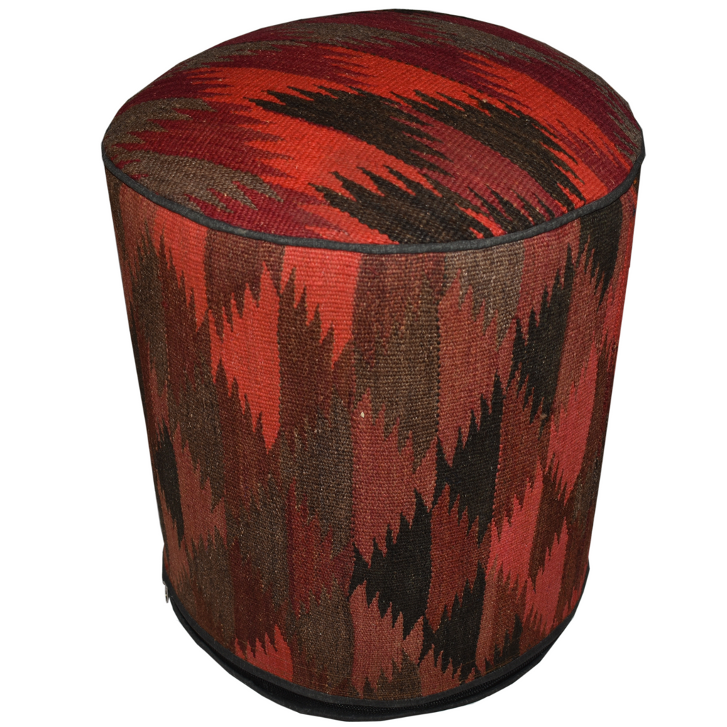 One of a Kind Kilim Rug Pouf Ottoman foot stool - #153