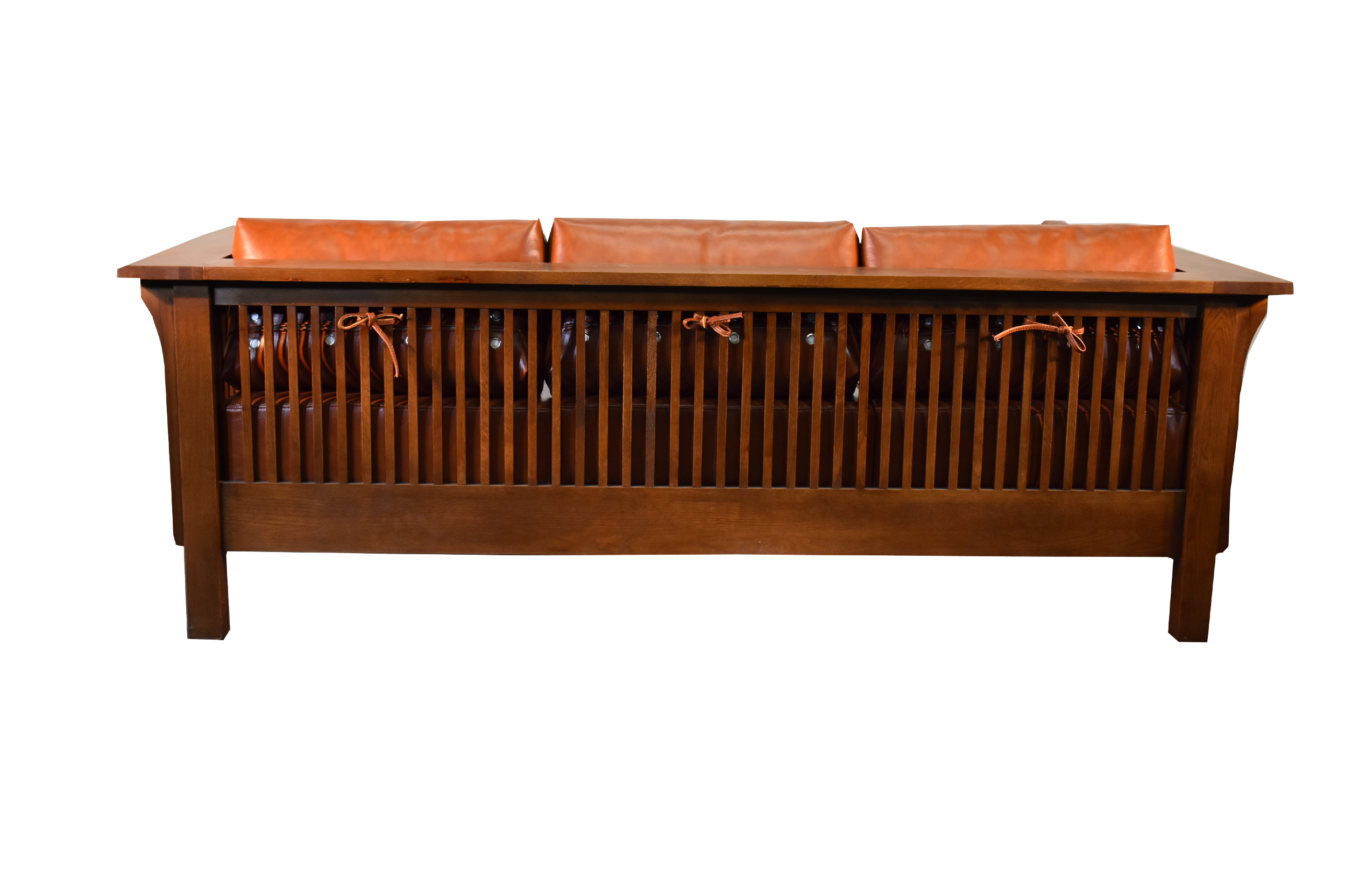 Mission Crofter Sofa - Solid Quarter Sawn Oak and Leather Cushions