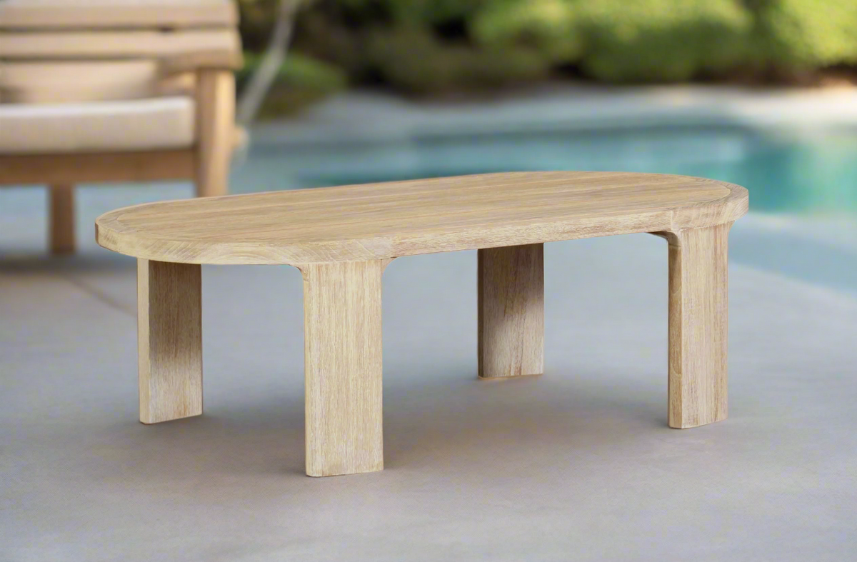 Eclipse Outdoor Solid Teak Wood Natural Look Coffee Table