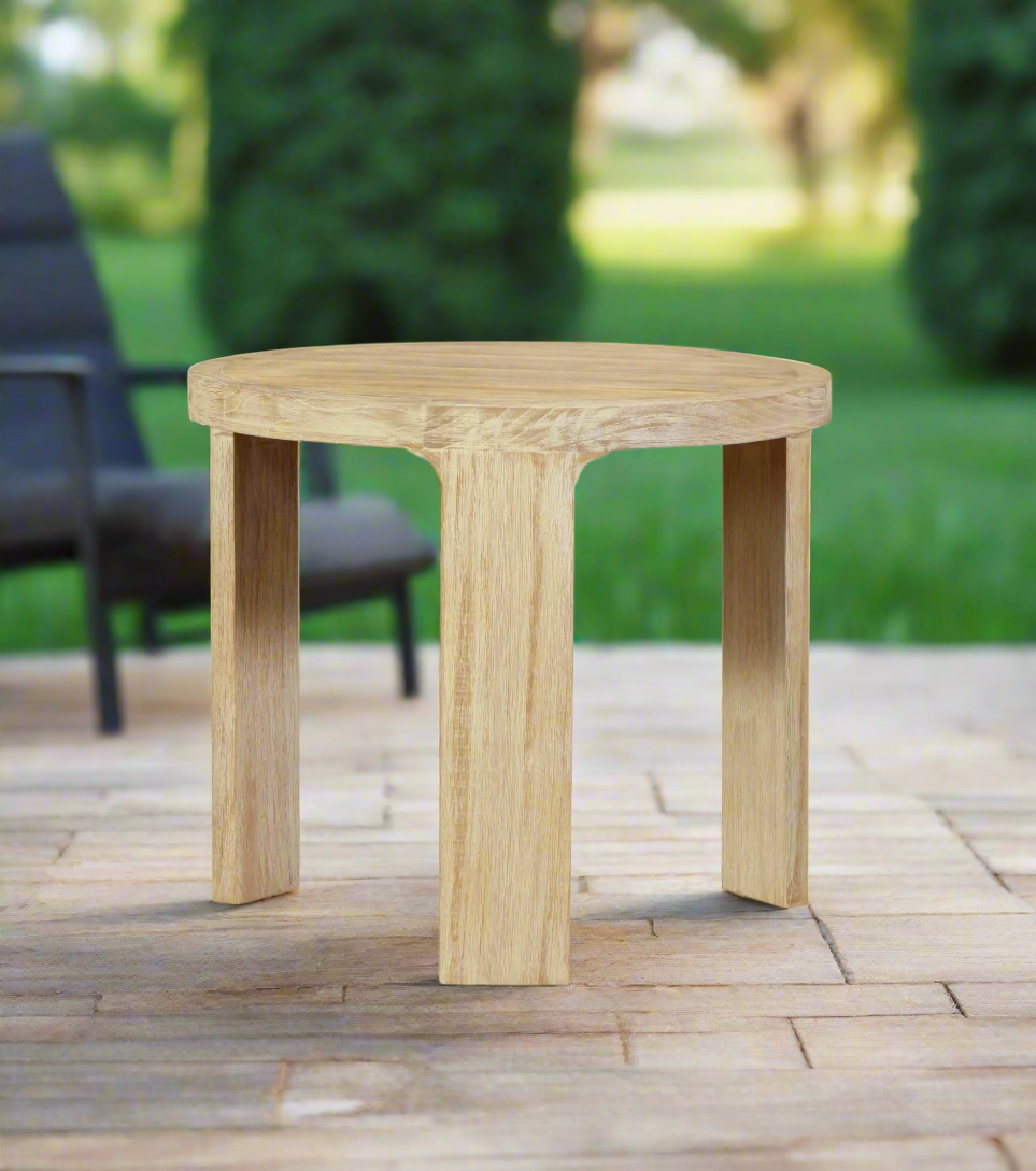 Eclipse Outdoor Solid Teak Wood Natural Look End Table
