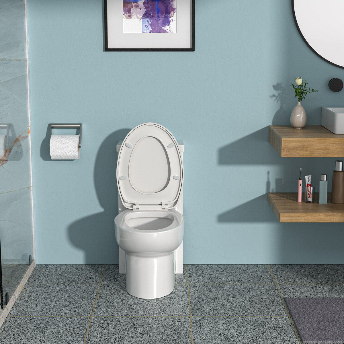 1 Piece Toilet With Dual Flush And Soft Closing Seat - White