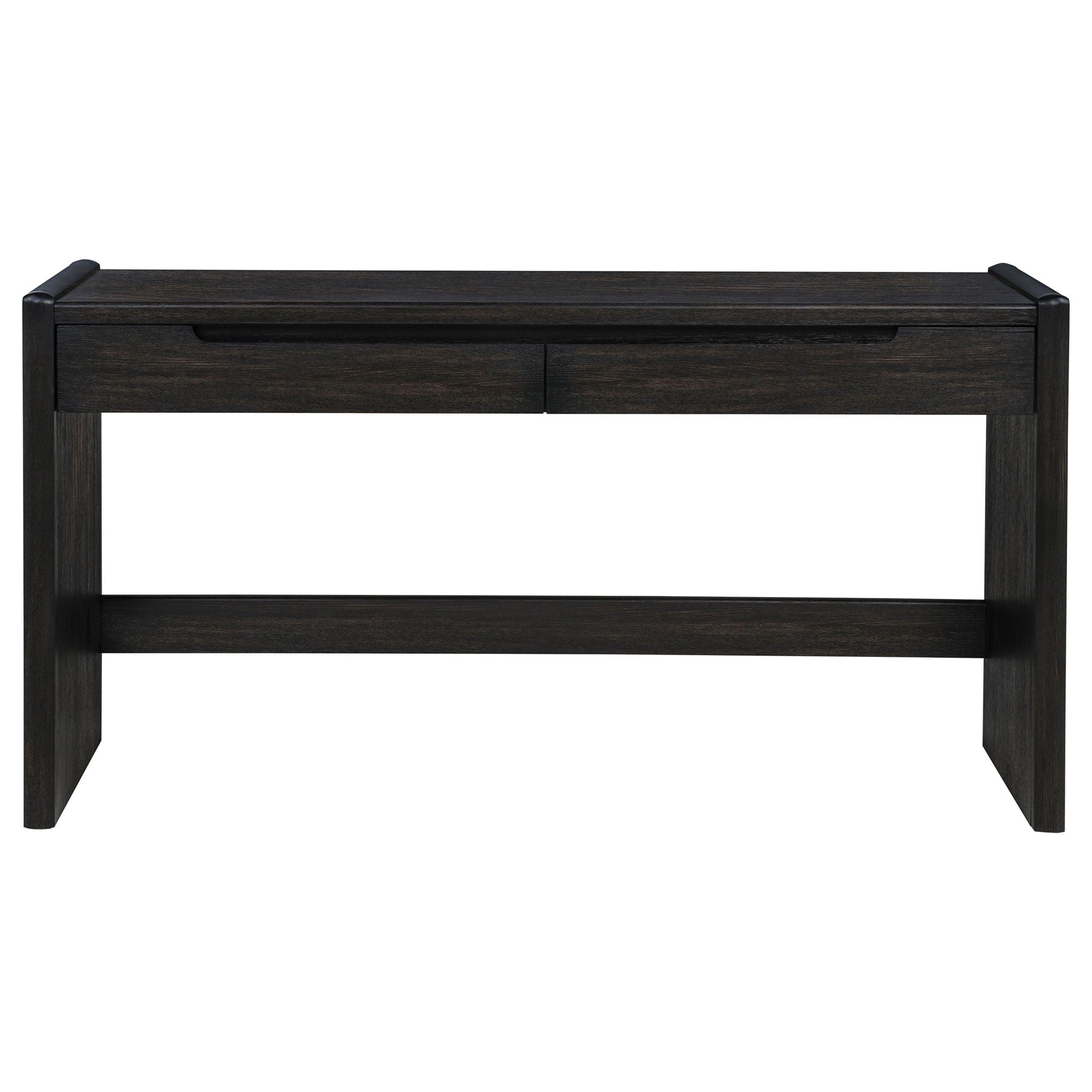 Leandro 2-drawer Home Office Writing Desk Burnished Black