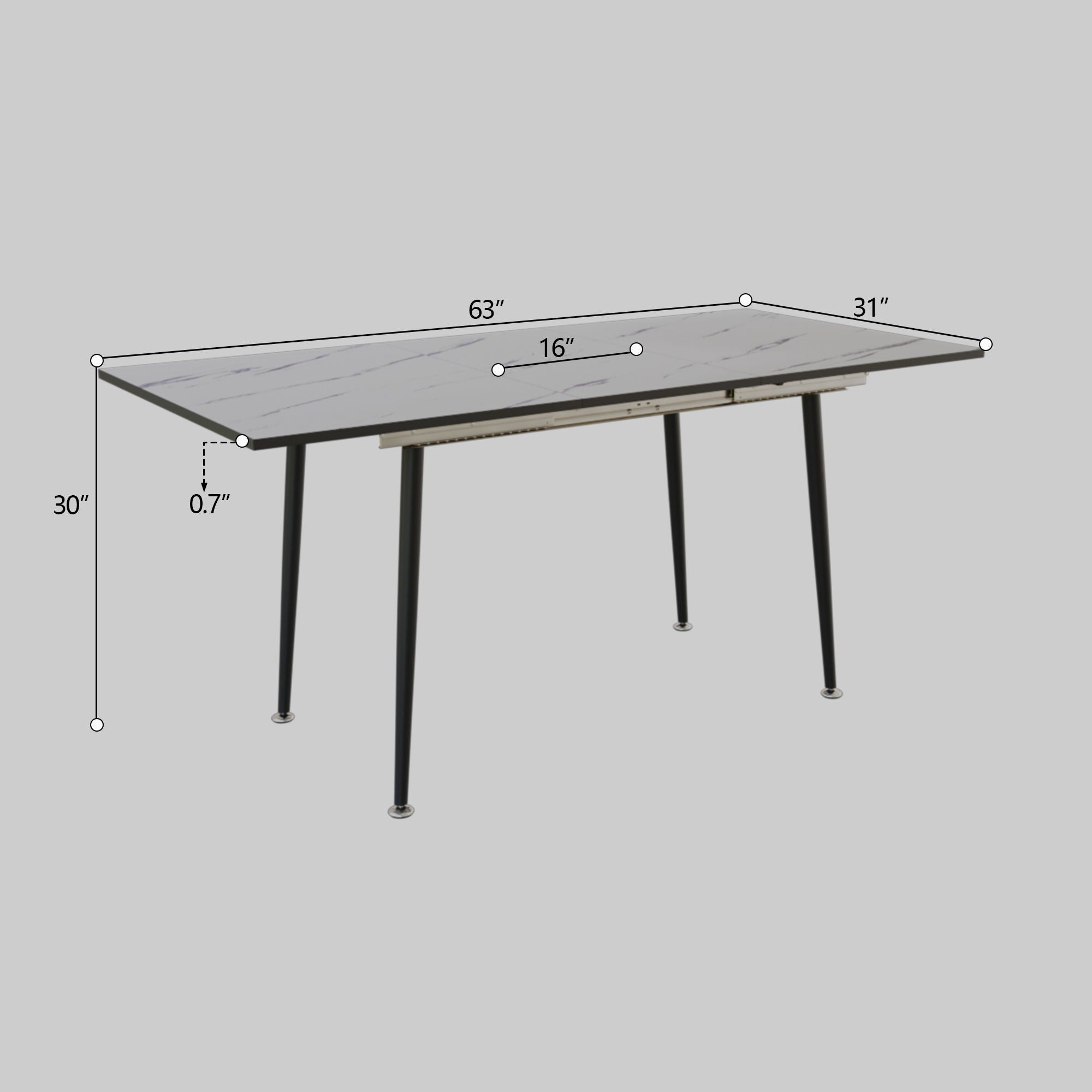 Modern Extendable Dining Table And Chair Set