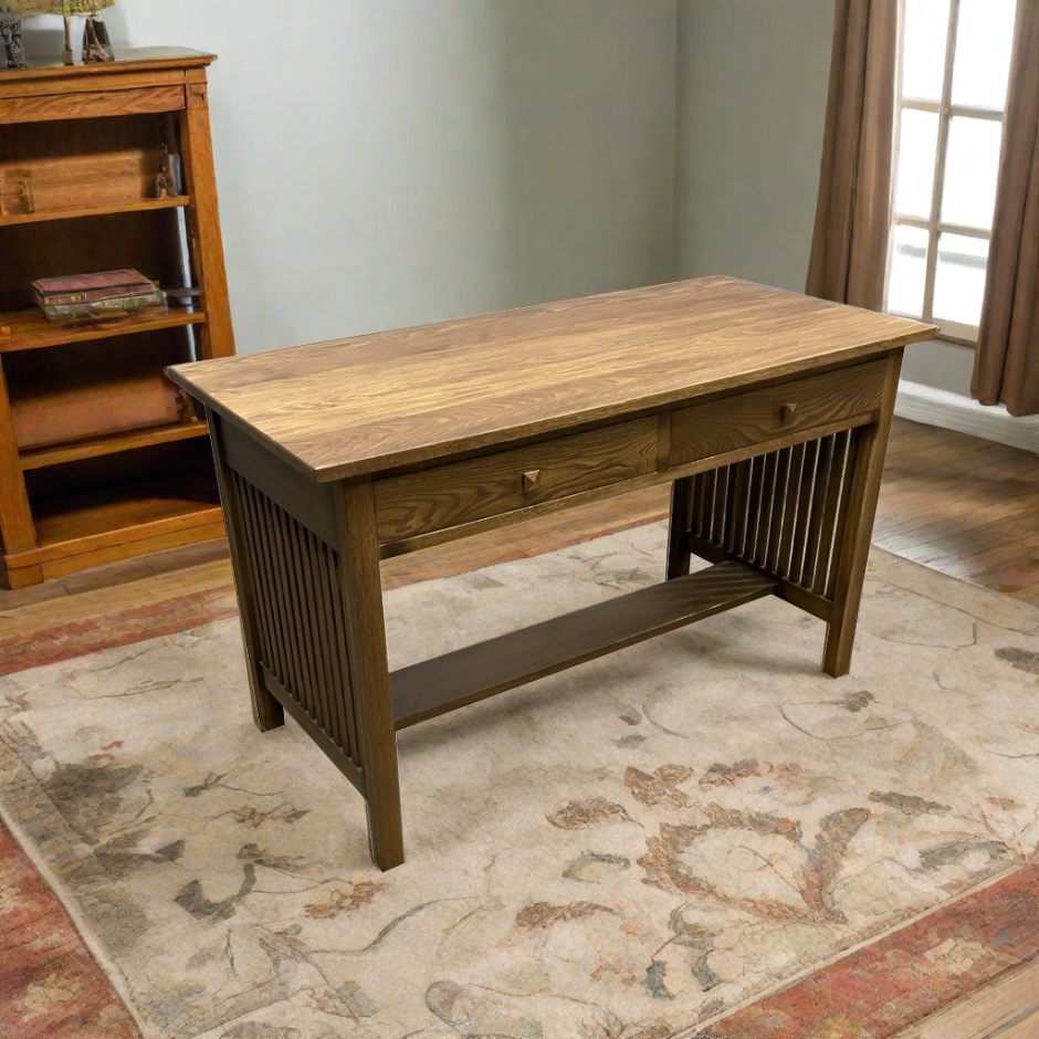 Preorder Mission / Arts and Crafts Solid Oak Writing Desk - 50 Inch