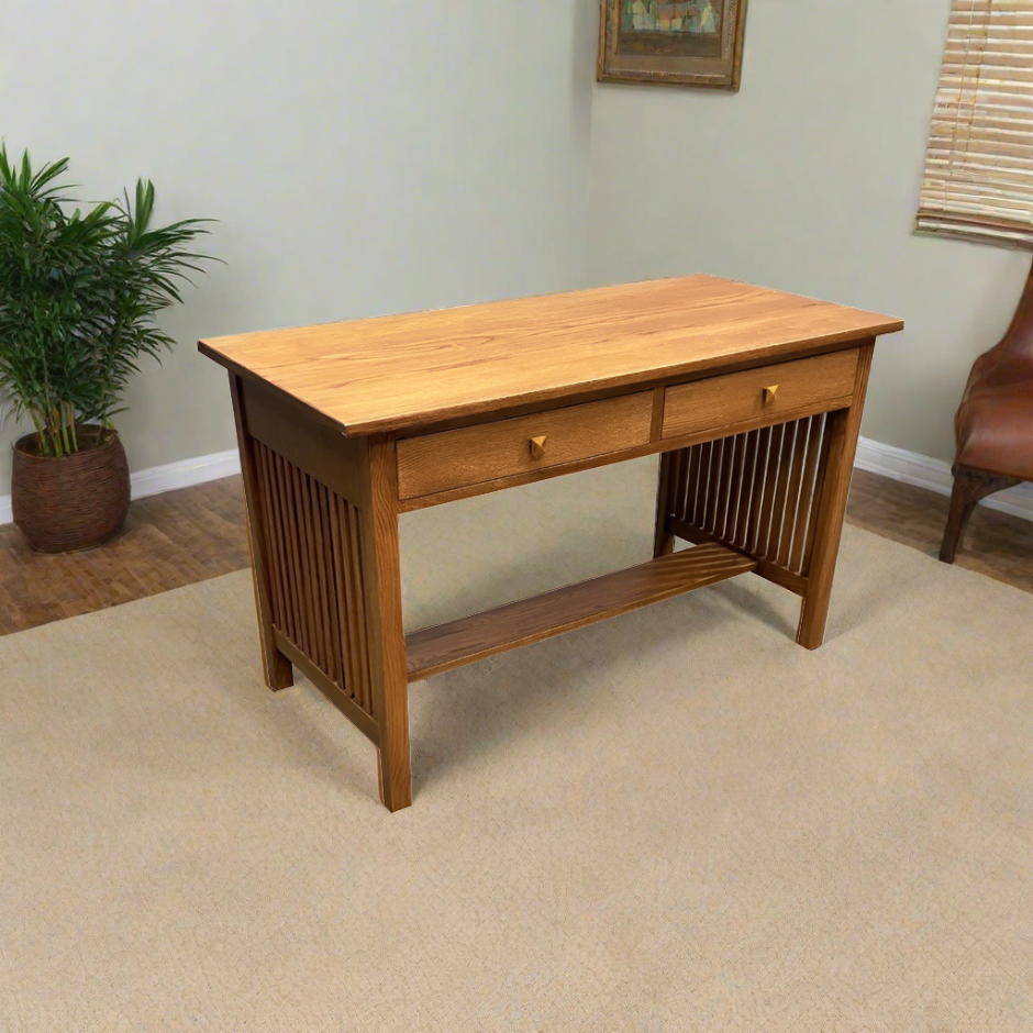 Preorder Mission / Arts and Crafts Solid Oak Writing Desk - 50 Inch