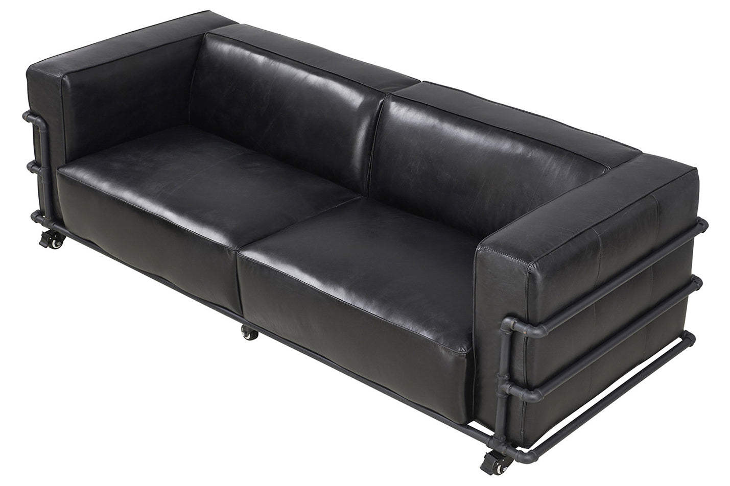Henry Industrial Modern Leather Sofa (2 Colors Available)