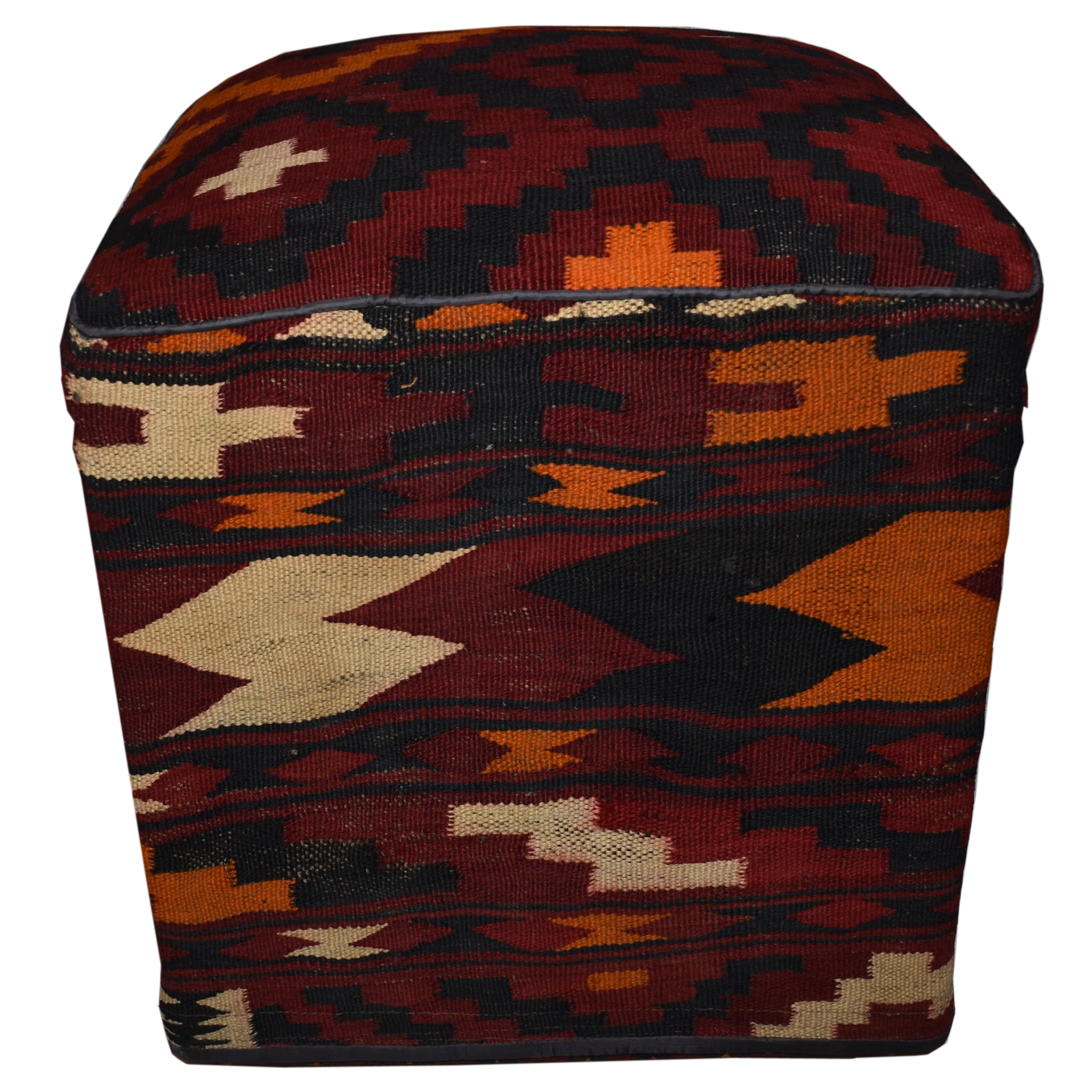 One of a Kind Kilim Rug Pouf Ottoman foot stool - #18