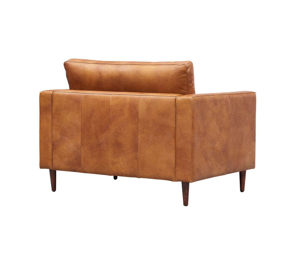 Alamo Top Grain Leather Arm Chair - Light Brown