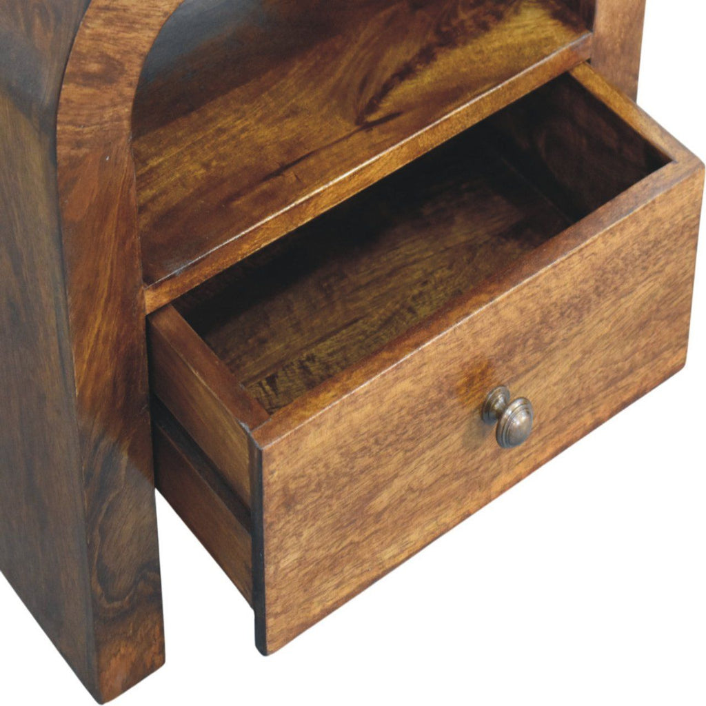 Darcy - Nightstand With Drawer And Open Shelf - Brown