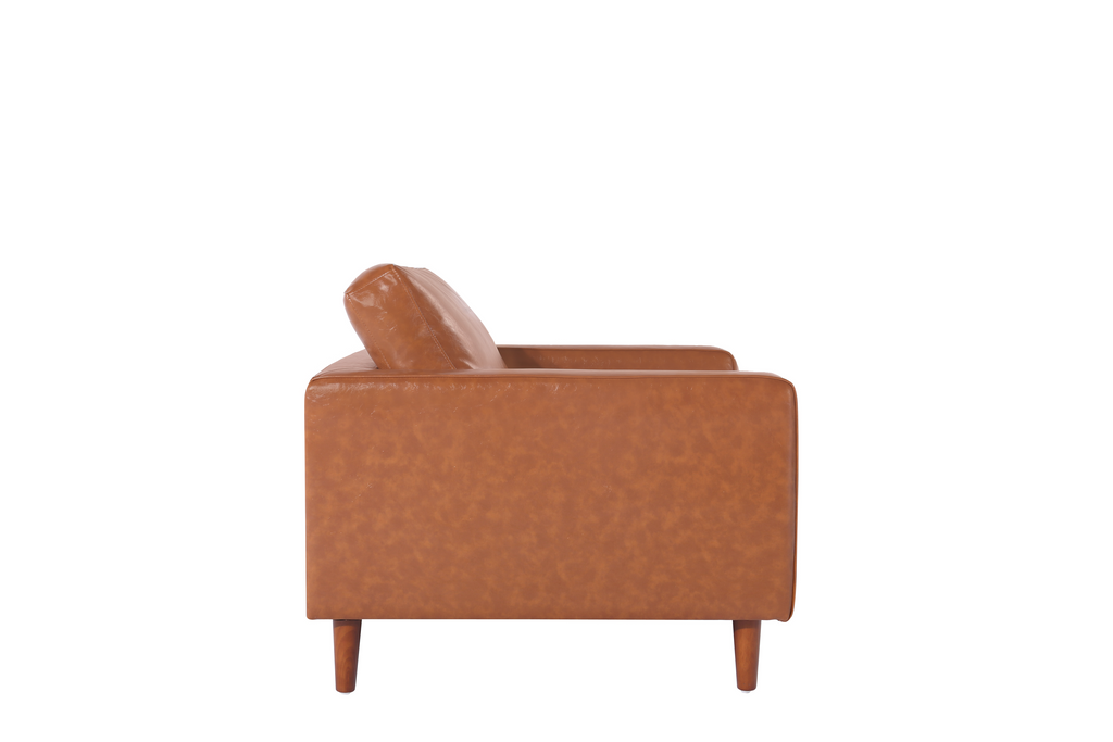 Cosmic Modern Contemporary Leather Armchair- Light Brown