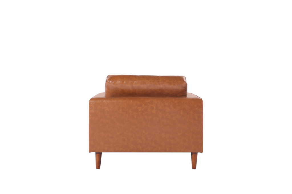 Cosmic Modern Contemporary Leather Armchair- Light Brown