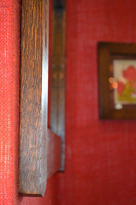 Arts and Crafts Mission Oak Beveled Mirror with cut out