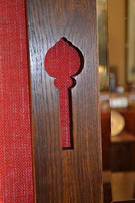 Arts and Crafts Mission Oak Beveled Mirror with cut out