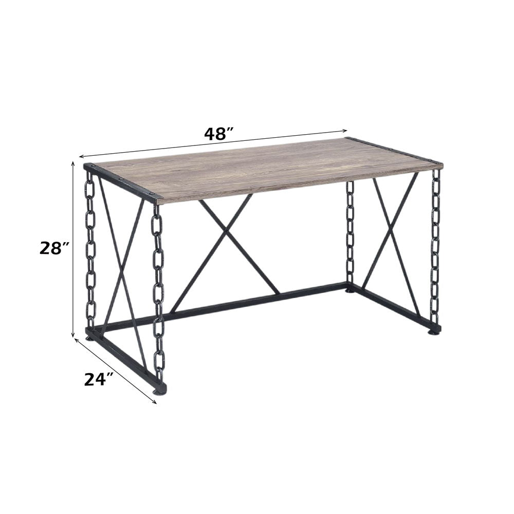 Jodie - Console Table (Same 92248) - Rustic Oak & Antique Black