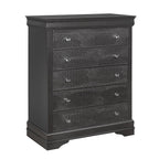 Shaker - 5 Pieces Bedroom Set With Crystal Inspired Tufted Headboard And LED Lighting